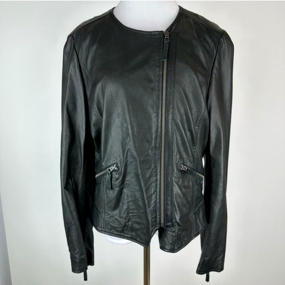 Lucky Lambskin Black Moto Jacket - Picture 7 of 10